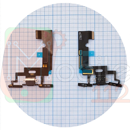 Шлейф Apple iPhone XR с разъемом зарядки и микрофоном (черный оригинал 100%)