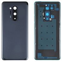 Задня кришка OnePlus 8 Pro (чорна оригінал Китай зі склом камери)