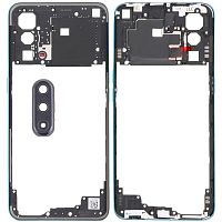 Рамка корпусу OnePlus Nord CE 5G (синя зі склом камери)