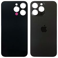 Задня кришка Apple iPhone 15 Pro Max (чорна Black Titanium з великим отвором)