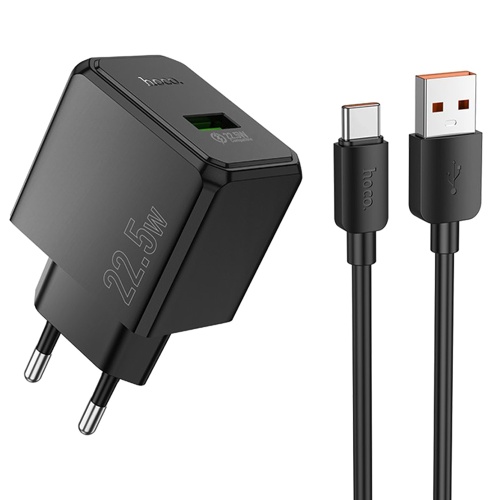 Зарядний пристрій Hoco CS17A Wish (1A) 22.5W multi-protocol Type-C (чорне) Зарядний пристрій Hoco CS17A Wish (1A) 22.5W multi-protocol Type-C (чорне)