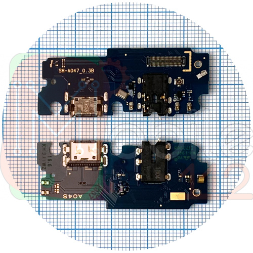 Шлейф Samsung Galaxy A04s A047F с разъемами зарядки и наушников, микрофоном - нижняя плата (оригинал Китай)