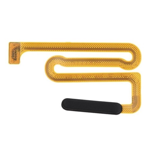 Шлейф Samsung Galaxy A12 A125F, Galaxy M12 M127F с кнопкой включения и сканером отпечатка пальца (AAA черный)