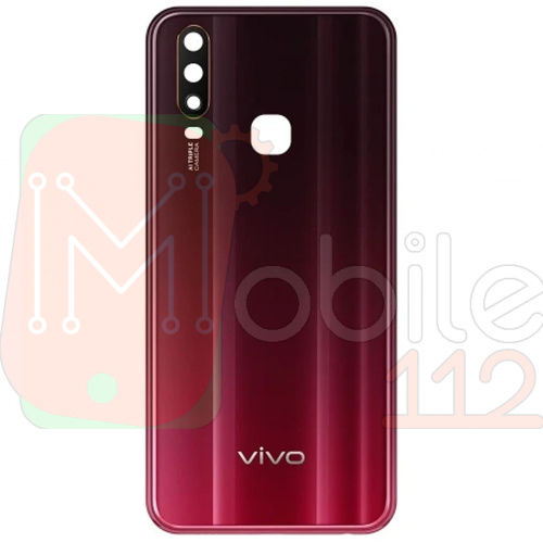 Задняя крышка Vivo Y15 (красная со стеклом камеры)