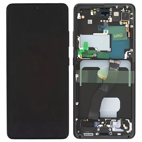 Дисплей Samsung Galaxy S21 Ultra G998B з тачскріном (оригінал OEM SP із чорною рамкою)