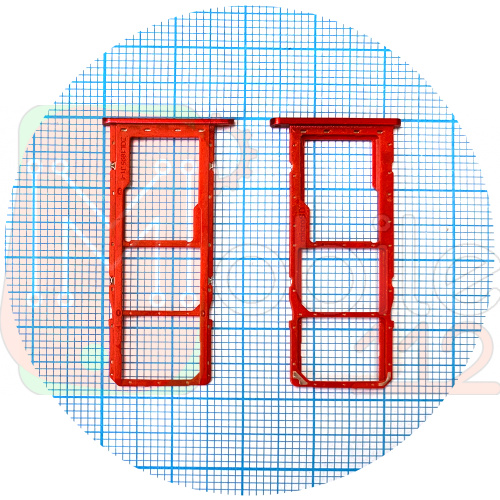 Тримач SIM карти Samsung Galaxy A01 A015F (червоний на 2 SIM + MicroSD)