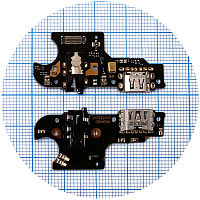 Шлейф Oppo A5s з роз'ємом зарядки, навушників та мікрофоном - нижня плата