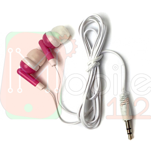 Навушники провідні вакуумні mix color 3,5mm (рожеві)