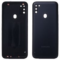 Задня кришка Samsung Galaxy M11 M115F (чорна оригінал Китай зі склом камери)