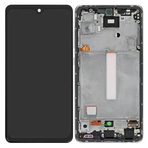 Дисплей Samsung Galaxy A52 A526 A525 A528 з тачскріном (OLED Small LCD із сріблястою рамкою)