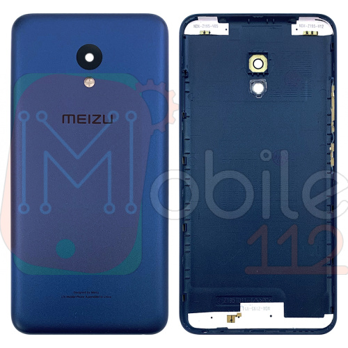 Задня кришка Meizu M5 M611H (синя зі склом камери)