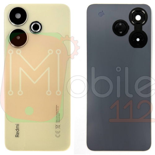 Задняя крышка Xiaomi Redmi 13 (золотистая оригинал Китай со стеклом камеры)