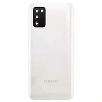 Задня кришка Samsung Galaxy A02s A025F, M02s M025F (біла зі склом камери)