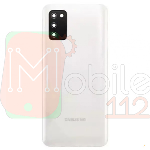 Задняя крышка Samsung Galaxy A02s A025F, M02s M025F (белая со стеклом камеры)