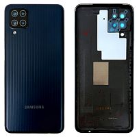 Задня кришка Samsung Galaxy M12 M127F (чорна оригінал Китай зі склом камери)