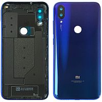 Задняя крышка Xiaomi Mi Play M1901F9E (синяя со стеклом камеры)