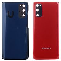 Задня кришка Samsung Galaxy S20 G980F (червона оригінал Китай зі склом камери)