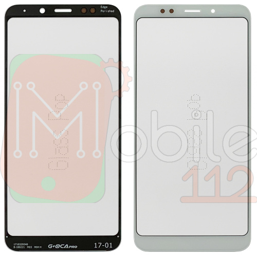 Скло дисплея Xiaomi Redmi Note 5, Note 5 Pro (біле OCA Pro з плівкою)