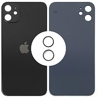 Задня кришка Apple iPhone 11 (чорна оригінал Китай з кільцями)