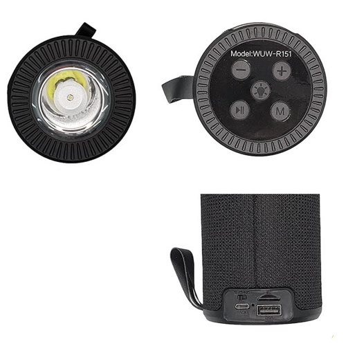Портативна колонка Bluetooth WUW R151 із ліхтариком (чорна) фото 2 Портативна колонка Bluetooth WUW R151 із ліхтариком (чорна) фото 2