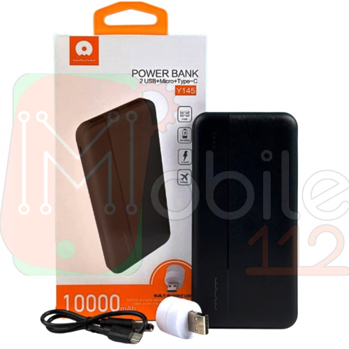 Power Bank Павербанк WUW Y136 2USB+Micro Night light 10000mAh