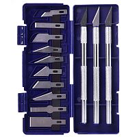 Набір скальпелів зі змінними лезами (3 ручки + 10 лез)