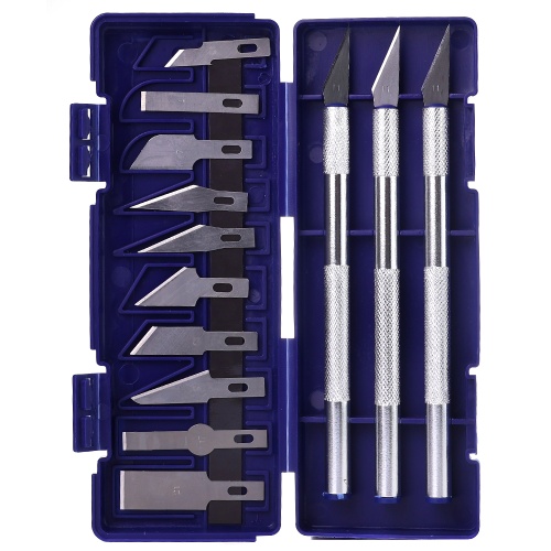 Набір скальпелів зі змінними лезами (3 ручки + 10 лез)