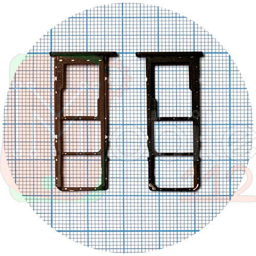 Держатель Sim карты Samsung Galaxy A02s A025F (черный на 2 Sim + Micro SD)