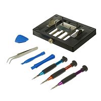 Набор инструментов Aida A-1225 (отвертки: *0.8, +1.5, Y0.6, пинцет, две лопатки, медиатор, монтажный столик)