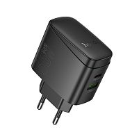 Мережевий адаптер Hoco CS63A Bright charger USB,Type-C PD 65W (чорний)