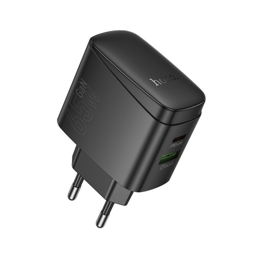 Мережевий адаптер Hoco CS63A Bright charger USB,Type-C PD 65W (чорний)