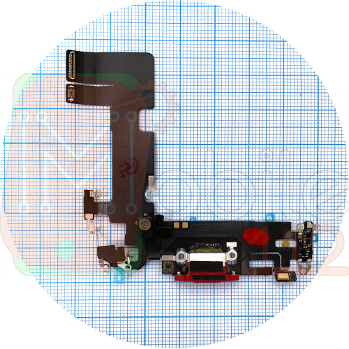 Шлейф Apple iPhone 13 з роз'ємом зарядки та мікрофоном (червоний оригінал 100%)