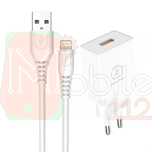 Зарядний пристрій WUW-T66 USB-Lightning (біле)