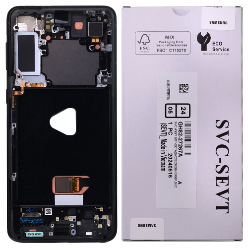 Дисплей Samsung Galaxy S21 Plus 5G G996B + тачскрин (оригинал OEM SP в черной рамке)