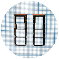 Тримач SIM карти Xiaomi Redmi 9A, 9C, 9AT, 9i (помаранчевий на 2 SIM + MicroSD)