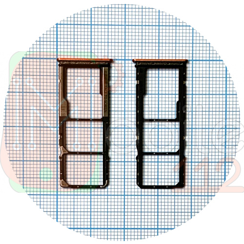 Тримач SIM карти Xiaomi Redmi 9A, 9C, 9AT, 9i (помаранчевий на 2 SIM + MicroSD)