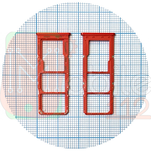 Тримач SIM карти та карти пам'яті Samsung Galaxy A12 A125F (червоний на 2 SIM + Micro SD)