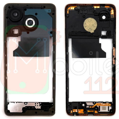 Рамка корпусу Infinix Smart 8 X6525 (золотиста зі склом камери)