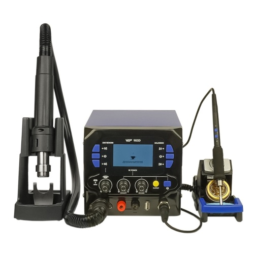 Паяльная станция прецизионная WEP 983D (фен 100C-500C, паяльник стандарта JBC 245 90C-450C, блок питания 20V 3.5A, USB A 5V 2A)