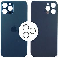 Задня кришка Apple iPhone 12 Pro Max (синя оригінал Китай з кільцями)