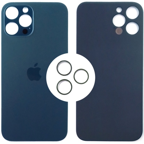 Задня кришка Apple iPhone 12 Pro Max (синя оригінал Китай з кільцями)