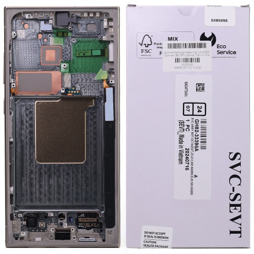 Дисплей Samsung Galaxy S24 Ultra S928 + тачскрин (оригинал OEM SP с рамкой Titanium Gray Violet Orange)