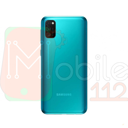 Задня кришка Samsung Galaxy M21 M215F (зелена оригінал Китай зі склом камери)