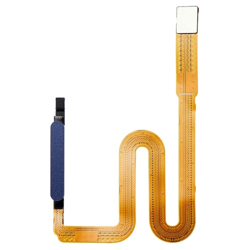 Шлейф Samsung Galaxy A03s A037F с кнопкой включения и сканером отпечатка пальца (AAA синий)