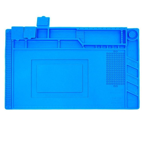 Мат силіконовий, термостійкий Aida S-160, для ремонту портативної техніки та розкладки запчастин (450x295мм)