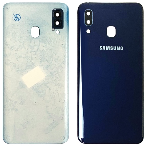 Задня кришка Samsung Galaxy A20 2019 A205F (синя зі склом камери) фото 2