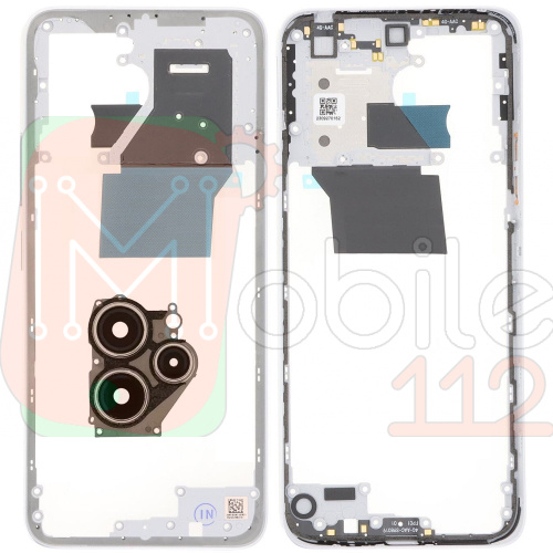 Рамка корпуса Xiaomi Redmi 12 (срібляста зі склом камери)