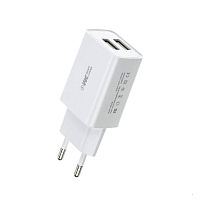 Зарядний пристрій WK WP-U56 Dual USB 2A Lightning  (біле)