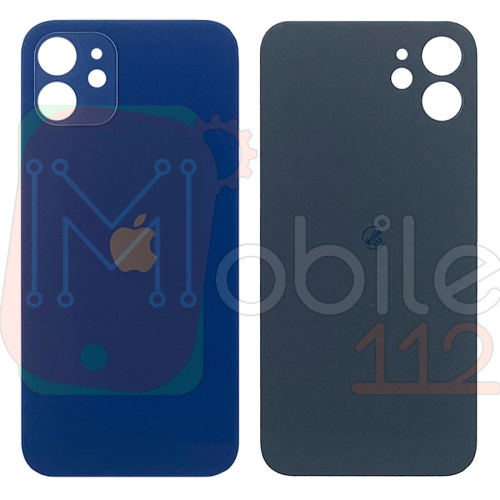 Задняя крышка Apple iPhone 12 (синяя AAA с большим отверстием)