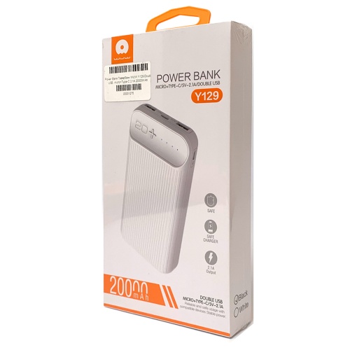 Power Bank Павербанк WUW Y129 Double USB, micro+Type-C 2.1A 20000mAh фото 2